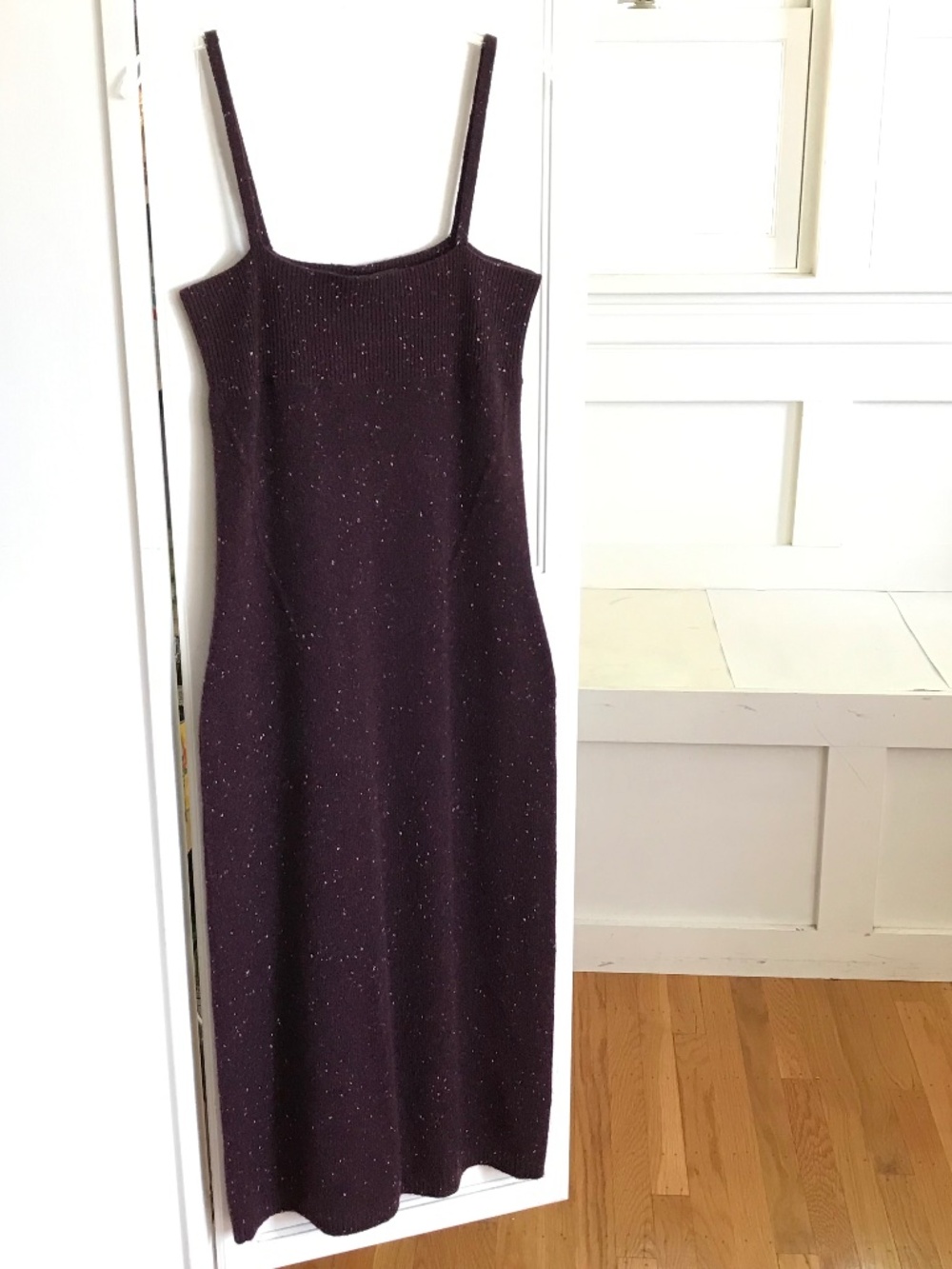 LINDA ALLARD ELLEN TRACY Cashmere Slip Midi Dress Burgundy Women’s Size Medium